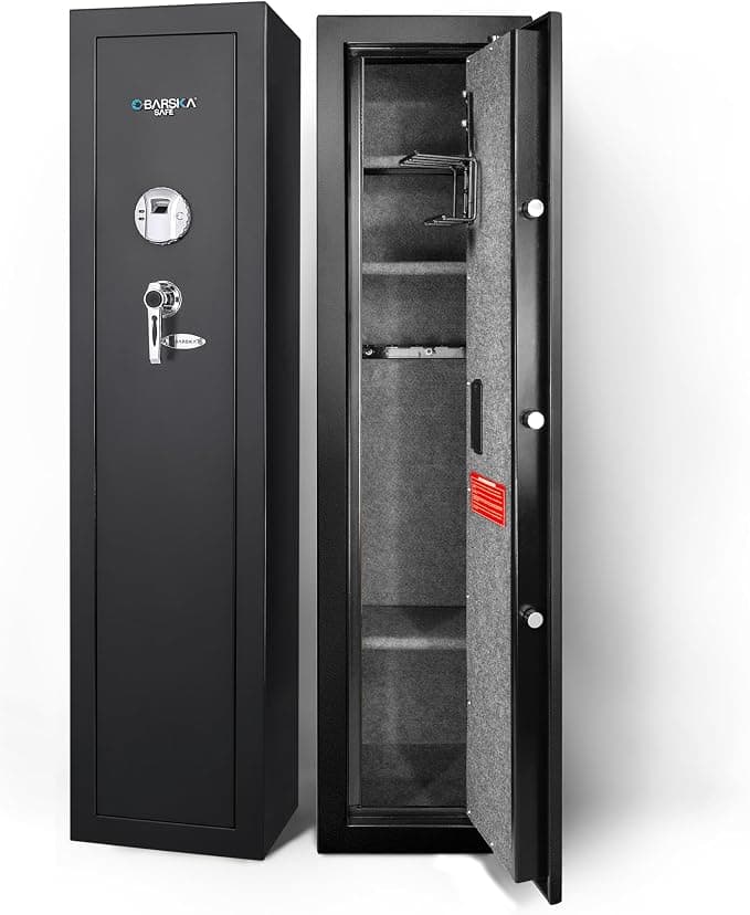 Barska Biometric Rifle Safe, 12-Gun DOJ-Approved Cabinet