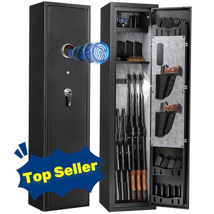 SF0106 Rifle Safe, 6 Long Gun Cabinet with Fingerprints