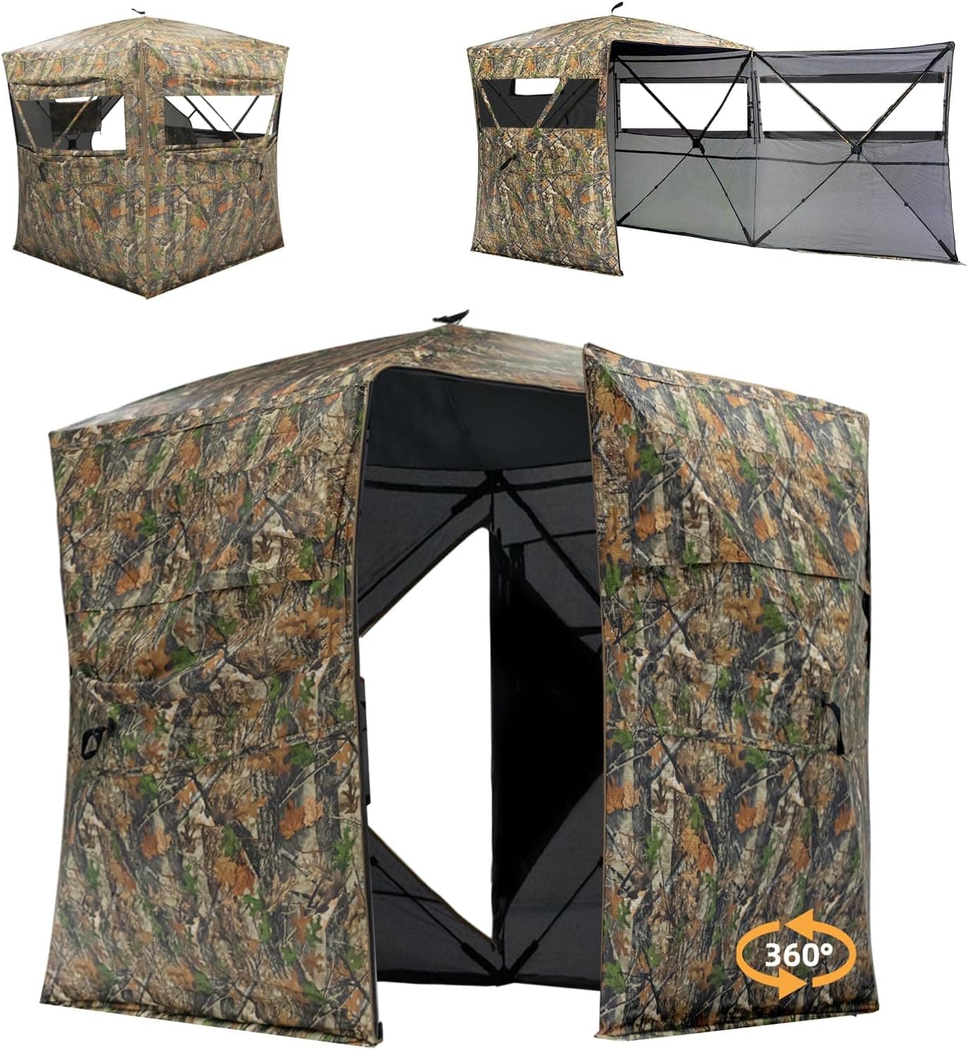 JOMAILIEEL 360° See-Through Ground Blind with Dual Doors