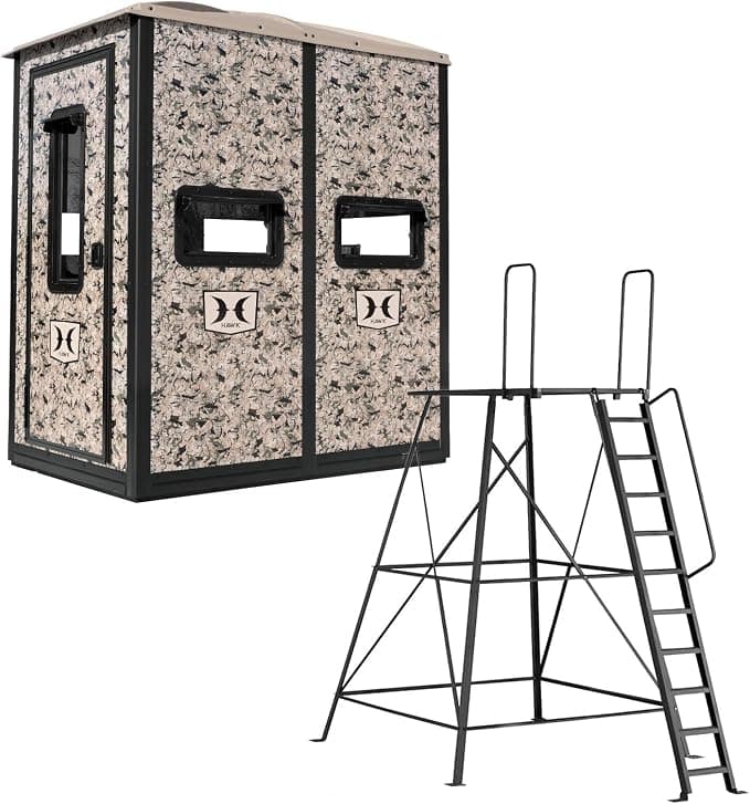 Hawk Double Hunting Box Blind w/ 10ft Elite Tower